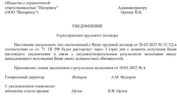 Увольнение в связи с ненадлежащим поведением работника