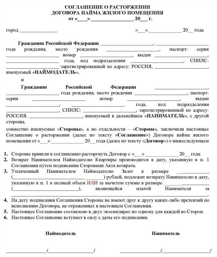 Что нужно указать в письменном уведомлении о расторжении аренды?